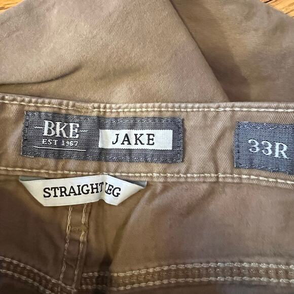 BKE Pants Mens 33 Brown Jake Straight Chino Khaki - Picture 5 of 10
